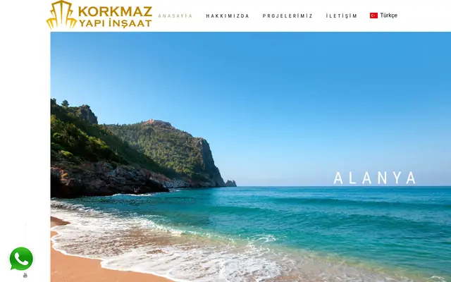 korkmazinsaatalanya.com ana sayfası, AlanJa Web tarafından yapıldı
